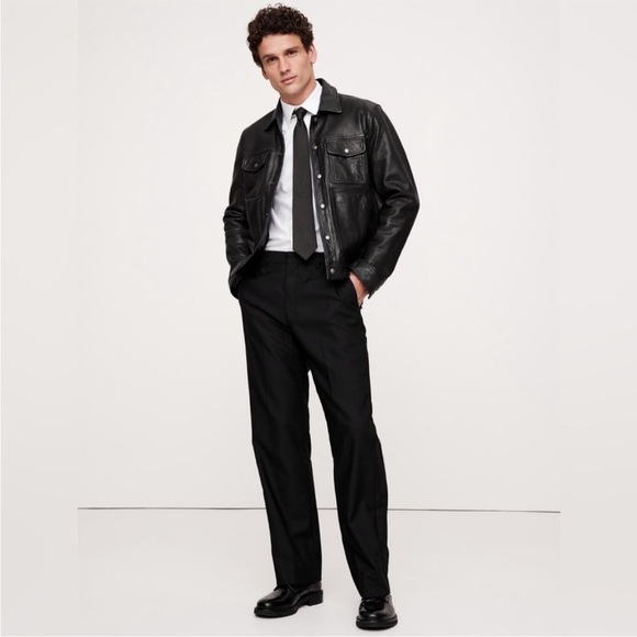 NWT! Banana Republic Black Signature Italian Hopsack Suit Pant - Picture 7 of 15